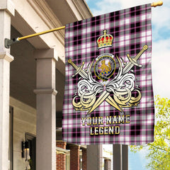 Custom Name Clan MacPherson Hunting Modern Tartan Garden Flag with Clan Crest and the Golden Sword of Courageous Legacy KC17