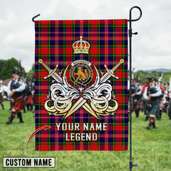 Personalized Custom Name Clan MacPherson Modern Tartan Garden Flag with Clan Crest and the Golden Sword of Courageous Legacy UD83 - MacPherson Modern Tartan Design, Scottish Heritage Gift