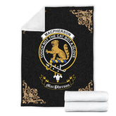 Clan MacPherson (Chief) Crest Tartan Premium Blanket Black RV66 Clan MacPherson Tartan Today