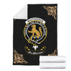 Clan MacPherson (Chief) Crest Tartan Premium Blanket Black RV66 Clan MacPherson Tartan Today