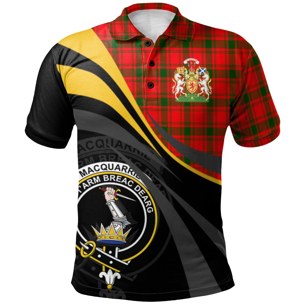 Clan MacQuarrie Modern Tartan Polo Shirt - Royal Coat Of Arms Style BK39 MacQuarrie Modern Tartan Tartan Polo