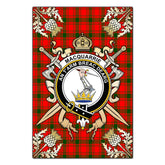 Clan MacQuarrie Modern Tartan Crest Black Garden Flag - Gold Thistle ZL55 Clan MacQuarrie Tartan Today
