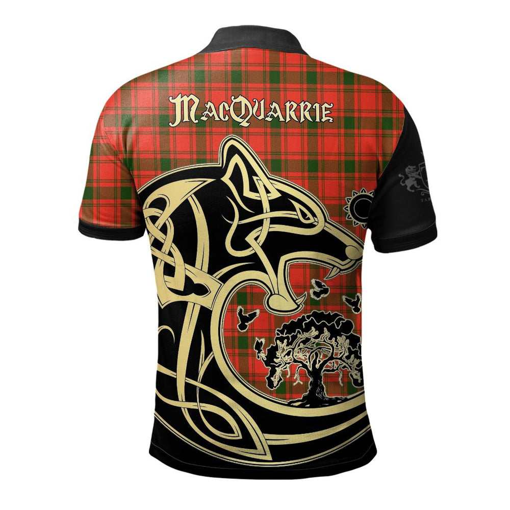 Clan MacQuarrie Modern Tartan Polo Shirt Viking Wolf GB29 MacQuarrie Modern Tartan Tartan Polo