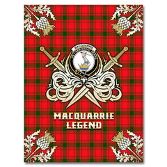 Clan MacQuarrie Modern Tartan Gold Courage Symbol Blanket PD52 Clan MacQuarrie Tartan Today