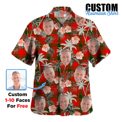 Clan MacQuarrie Modern Tartan Custom Face Hawaiian Shirt – Unisex Gift for Family Members, Summer Party