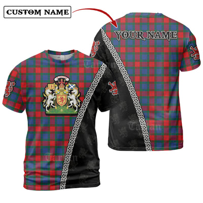 Personalized Clan MacQuarrie Modern copy Tartan Shirt with Scotland Coat of Arms & Custom Name