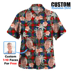 Clan MacQuarrie Modern copy Tartan Custom Face Hawaiian Shirt – Unisex Gift for Family Members, Summer Party WR34 MacQuarrie Modern copy Tartan Tartan Hawaii Shirt
