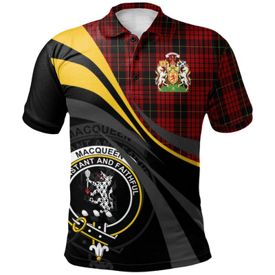 Clan MacQueen Tartan Polo Shirt - Royal Coat Of Arms Style