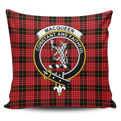 Clan MacQueen Modern Tartan Crest Pillow Cover