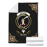 Clan MacRae Crest Tartan Premium Blanket Black OJ96 Clan MacRae Tartan Today