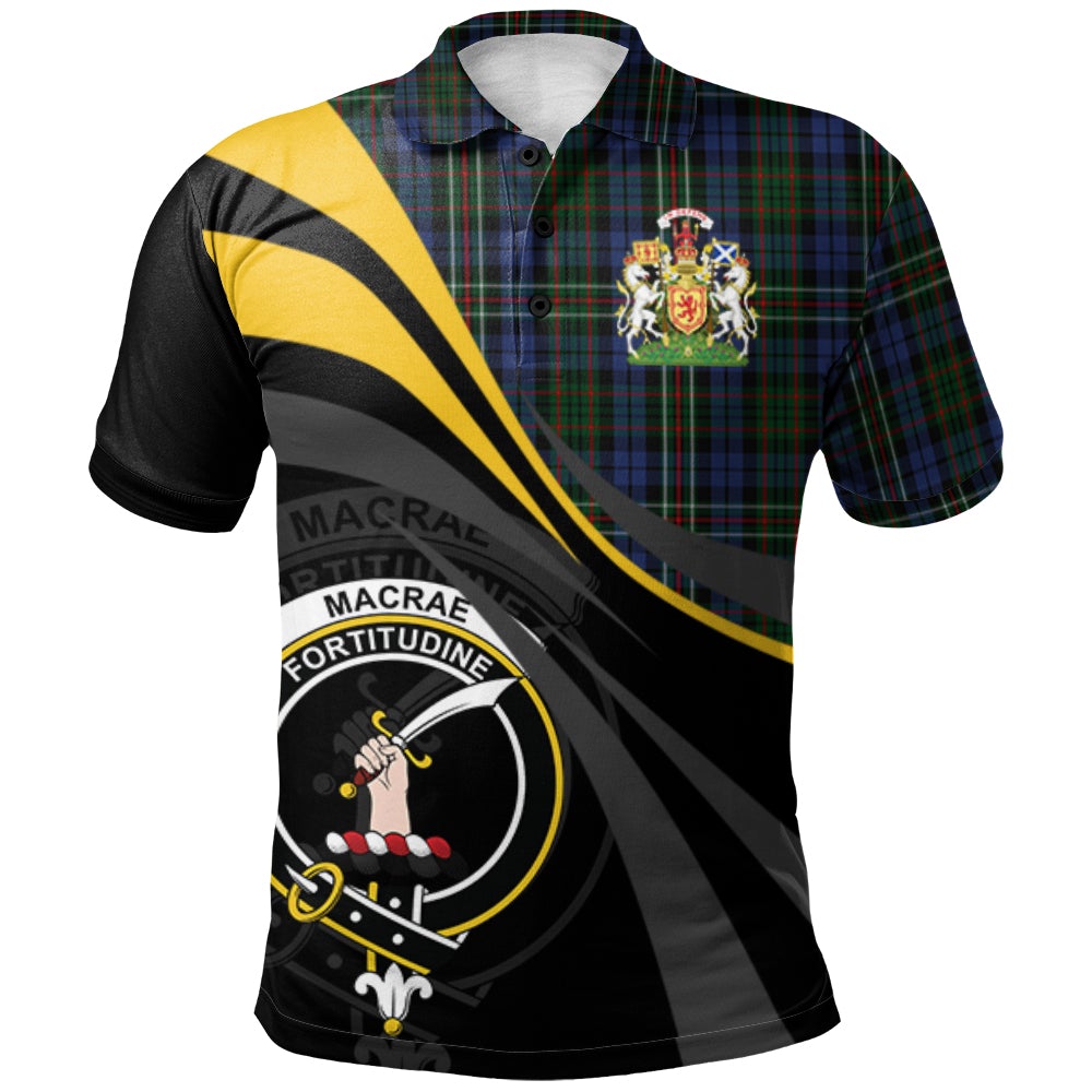 Clan MacRae 2 Tartan Polo Shirt - Royal Coat Of Arms Style OT64 MacRae 2 Tartan Tartan Polo