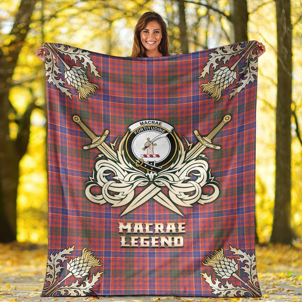 Clan MacRae Ancient Tartan Gold Courage Symbol Blanket FE41 Clan MacRae Tartan Today