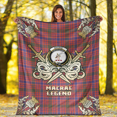 Clan MacRae Ancient Tartan Gold Courage Symbol Blanket FE41 Clan MacRae Tartan Today
