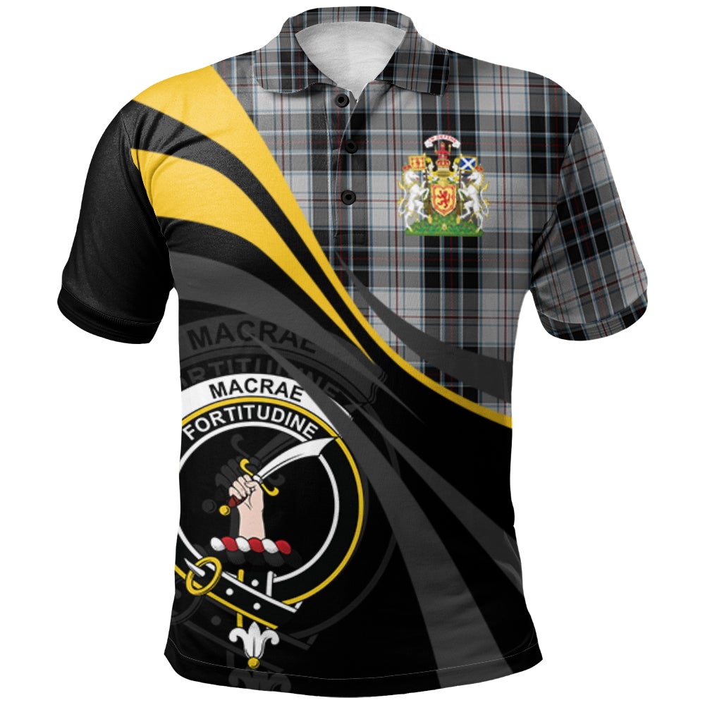 Clan MacRae Dress Tartan Polo Shirt - Royal Coat Of Arms Style SA84 MacRae Dress Tartan Tartan Polo
