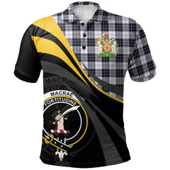 Clan MacRae Dress Modern Tartan Polo Shirt - Royal Coat Of Arms Style GY95 MacRae Dress Modern Tartan Tartan Polo