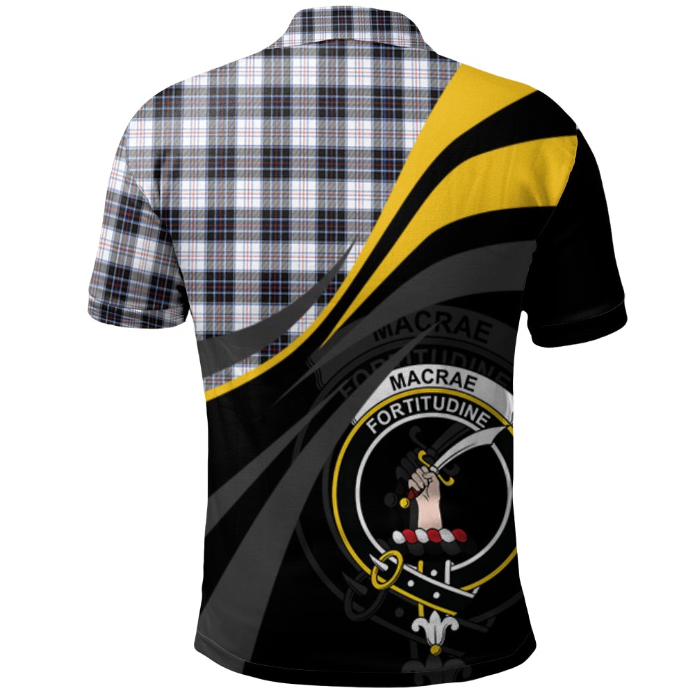 Clan MacRae Dress Modern Tartan Polo Shirt - Royal Coat Of Arms Style GY95 MacRae Dress Modern Tartan Tartan Polo