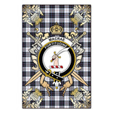 Clan MacRae Dress Modern Tartan Crest Black Garden Flag - Gold Thistle DV51 Clan MacRae Tartan Today