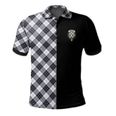 Clan MacRae Dress Modern Tartan Polo Shirt Half of Me - Cross Style LJ36 MacRae Dress Modern Tartan Tartan Polo