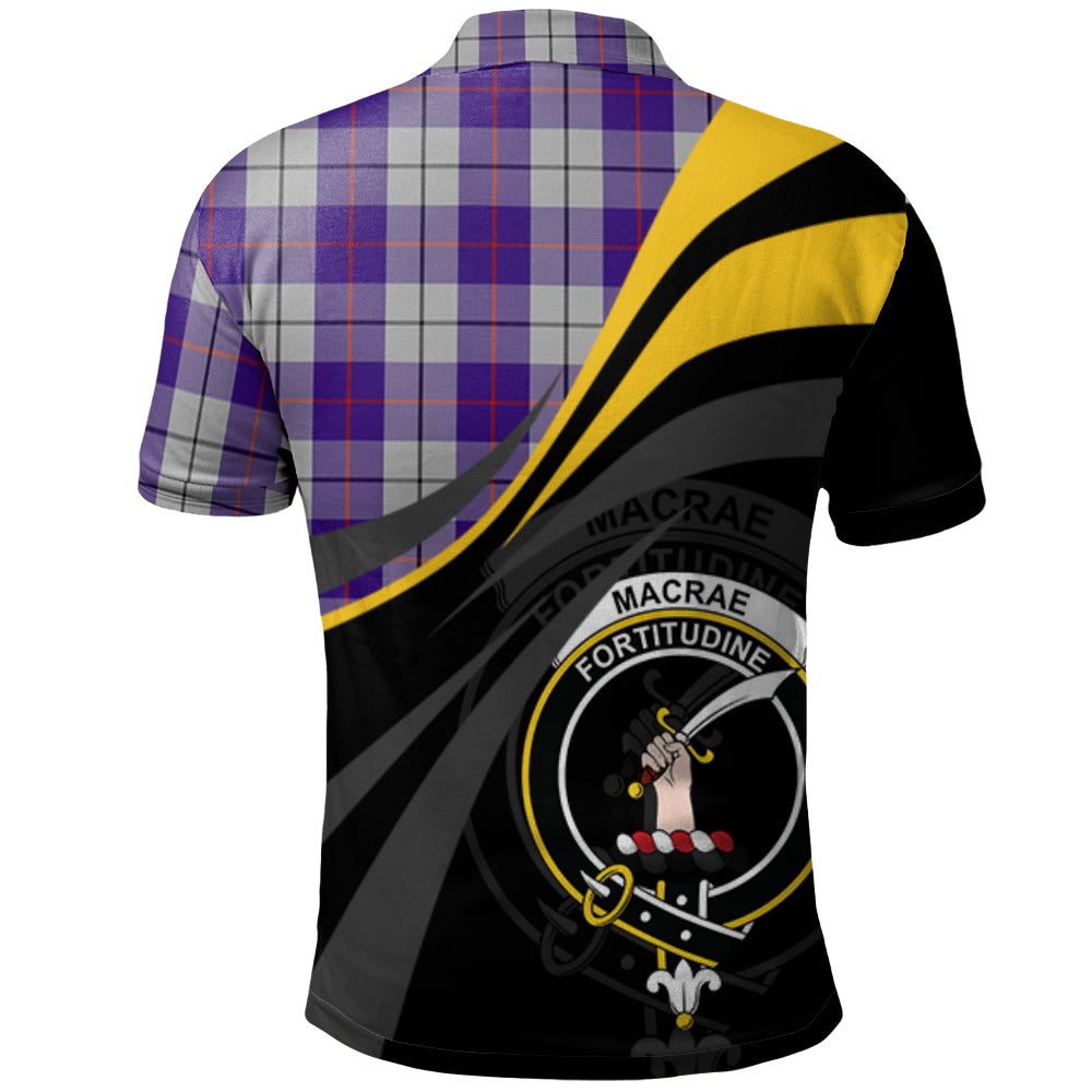 Clan MacRae Dress Purple Tartan Polo Shirt - Royal Coat Of Arms Style TT25 MacRae Dress Purple Tartan Tartan Polo