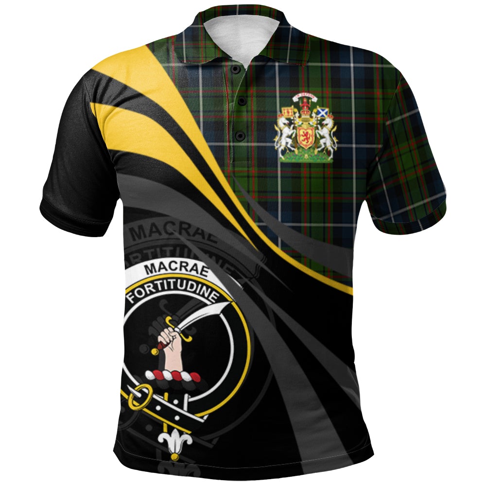 Clan MacRae Hunting 01 Tartan Polo Shirt - Royal Coat Of Arms Style XL31 MacRae Hunting 01 Tartan Tartan Polo