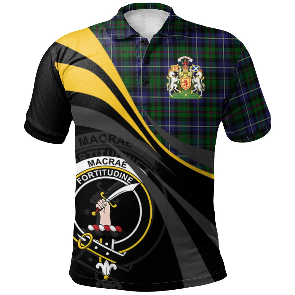 Clan MacRae Hunting 02 Tartan Polo Shirt - Royal Coat Of Arms Style QO73 MacRae Hunting 02 Tartan Tartan Polo