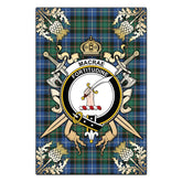 Clan MacRae Hunting Ancient Tartan Crest Black Garden Flag - Gold Thistle GA33 Clan MacRae Tartan Today