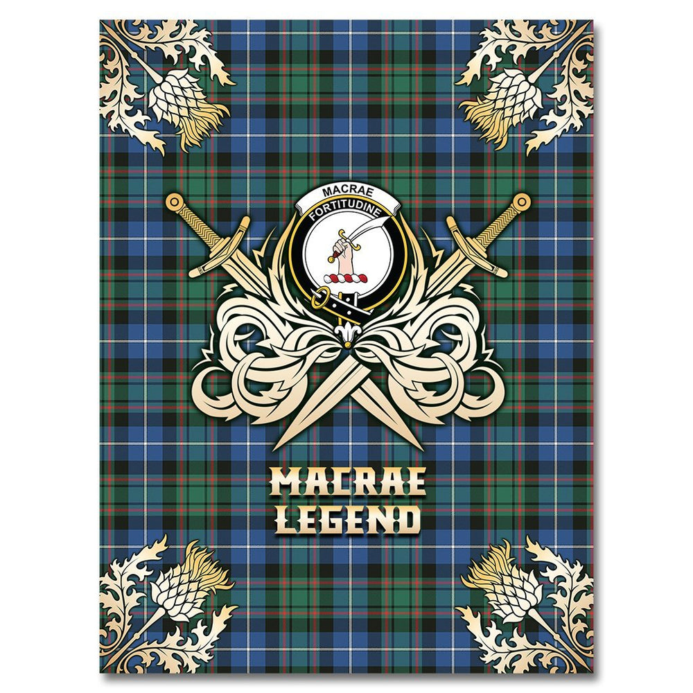 Clan MacRae Hunting Ancient Tartan Gold Courage Symbol Blanket WC70 Clan MacRae Tartan Today