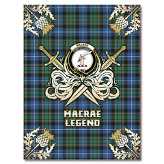 Clan MacRae Hunting Ancient Tartan Gold Courage Symbol Blanket WC70 Clan MacRae Tartan Today