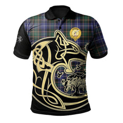 Clan MacRae Hunting Modern Tartan Polo Shirt Viking Wolf OW65 MacRae Hunting Modern Tartan Tartan Polo