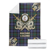 Clan MacRae Hunting Modern Tartan Gold Courage Symbol Blanket YQ42 Clan MacRae Tartan Today