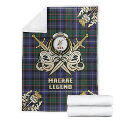 Clan MacRae Hunting Modern Tartan Gold Courage Symbol Blanket YQ42 Clan MacRae Tartan Today