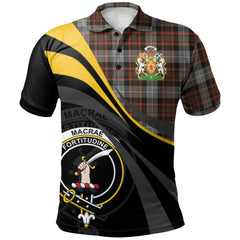 Clan MacRae Hunting Weathered Tartan Polo Shirt - Royal Coat Of Arms Style YP84 MacRae Hunting Weathered Tartan Tartan Polo
