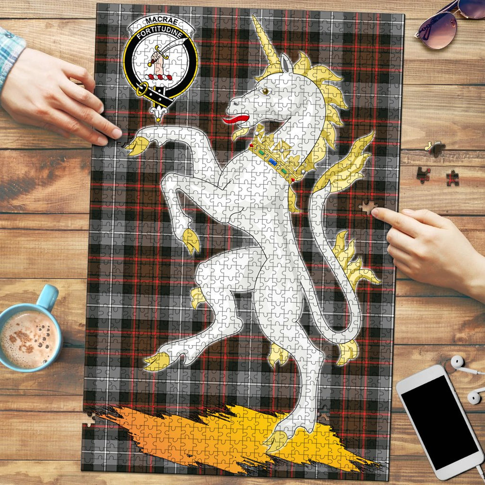 Clan MacRae Hunting Weathered Tartan Crest Unicorn Scotland Jigsaw Puzzles Gift For Family FQ83 Clan MacRae Tartan Today