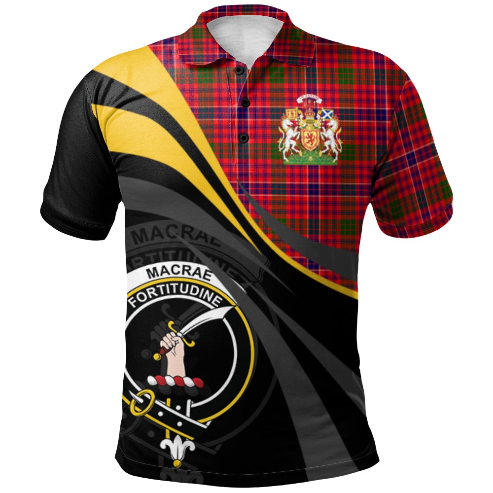 Clan MacRae Modern Tartan Polo Shirt - Royal Coat Of Arms Style SB14 MacRae Modern Tartan Tartan Polo