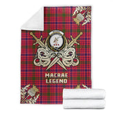 Clan MacRae Modern Tartan Gold Courage Symbol Blanket DJ63 Clan MacRae Tartan Today
