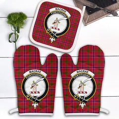 Clan MacRae Modern Tartan Crest Oven Mitt And Pot Holder (2 Oven Mitts + 1 Pot Holder) DE23 Clan MacRae Tartan Today