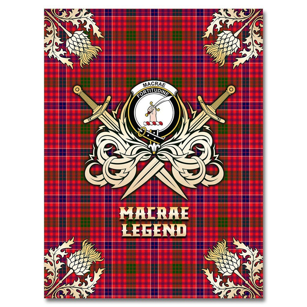 Clan MacRae Modern Tartan Gold Courage Symbol Blanket DJ63 Clan MacRae Tartan Today