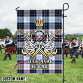 Personalized Custom Name Clan MacRae Dress Modern Tartan Garden Flag with Clan Crest and the Golden Sword of Courageous Legacy PQ64 - MacRae Dress Modern Tartan Design, Scottish Heritage Gift