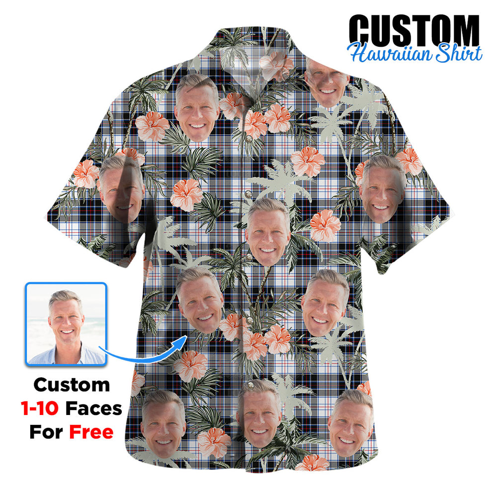 Clan MacRae Dress Modern Tartan Custom Face Hawaiian Shirt – Unisex Gift for Family Members, Summer Party HI62 MacRae Dress Modern Tartan Tartan Hawaii Shirt