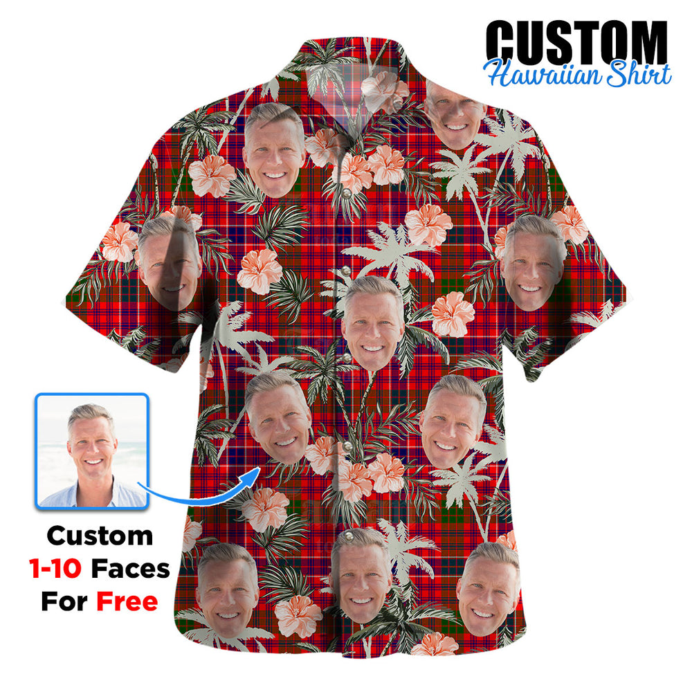 Clan MacRae Modern Tartan Custom Face Hawaiian Shirt – Unisex Gift for Family Members, Summer Party LI24 MacRae Modern Tartan Tartan Hawaii Shirt