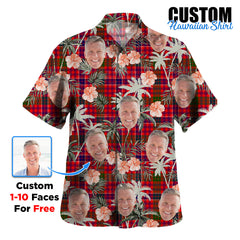 Clan MacRae Modern Tartan Custom Face Hawaiian Shirt – Unisex Gift for Family Members, Summer Party LI24 MacRae Modern Tartan Tartan Hawaii Shirt