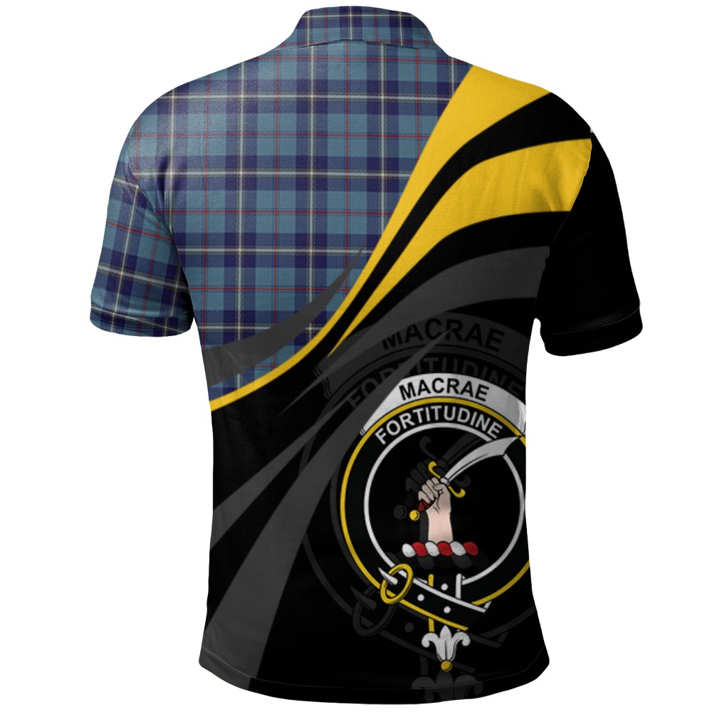 Clan MacRaes of America Tartan Polo Shirt - Royal Coat Of Arms Style PA80 MacRaes of America Tartan Tartan Polo