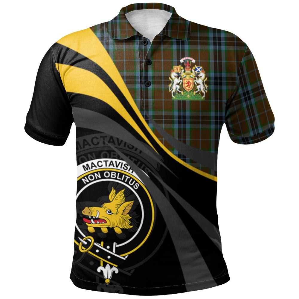 Clan MacTavish Hunting Tartan Polo Shirt - Royal Coat Of Arms Style LY43 MacTavish Hunting Tartan Tartan Polo