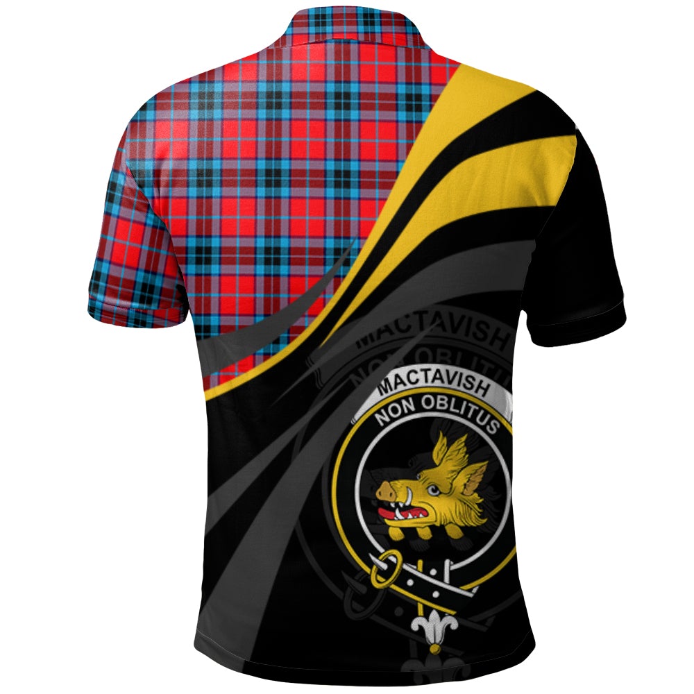 Clan MacTavish Modern Tartan Polo Shirt - Royal Coat Of Arms Style MQ64 MacTavish Modern Tartan Tartan Polo
