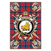 Clan MacTavish Modern Tartan Crest Black Garden Flag - Gold Thistle TW50 Clan MacTavish Tartan Today