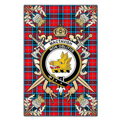 Clan MacTavish Modern Tartan Crest Black Garden Flag - Gold Thistle TW50 Clan MacTavish Tartan Today