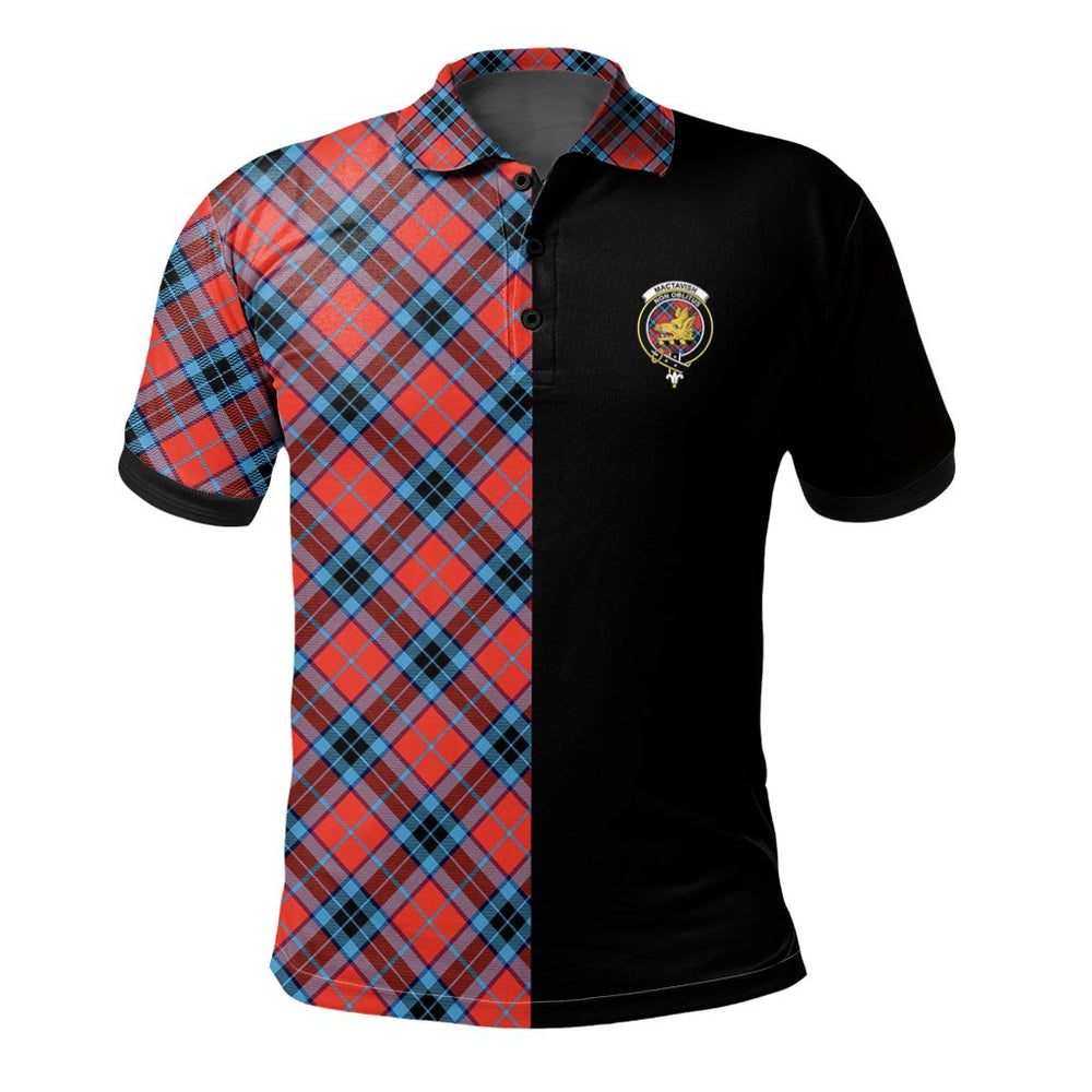 Clan MacTavish Modern Tartan Polo Shirt Half of Me - Cross Style SG51 MacTavish Modern Tartan Tartan Polo