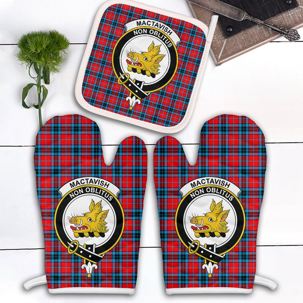 Clan MacTavish Modern Tartan Crest Oven Mitt And Pot Holder (2 Oven Mitts + 1 Pot Holder) EA10 Clan MacTavish Tartan Today