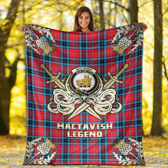 Clan MacTavish Modern Tartan Gold Courage Symbol Blanket KI71 Clan MacTavish Tartan Today