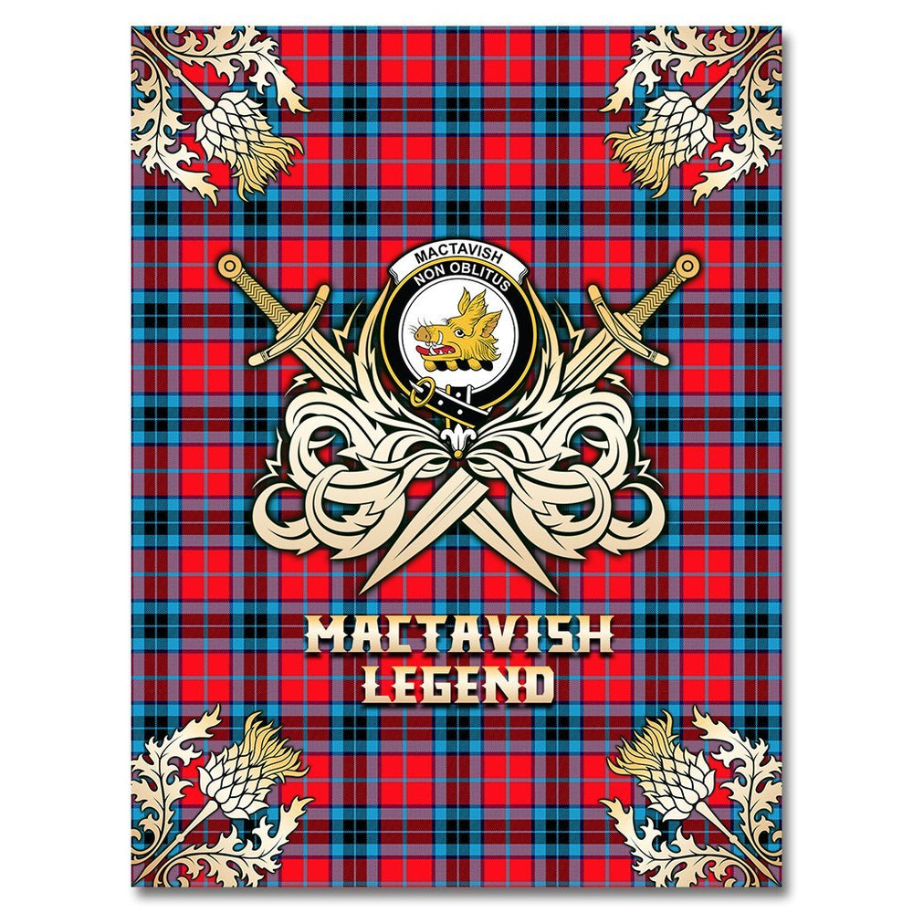 Clan MacTavish Modern Tartan Gold Courage Symbol Blanket KI71 Clan MacTavish Tartan Today